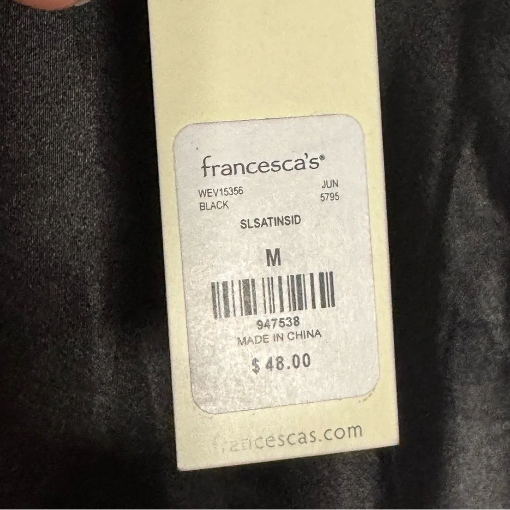 Francesca’s black satin slip mini and midi dress size medium NWT $48